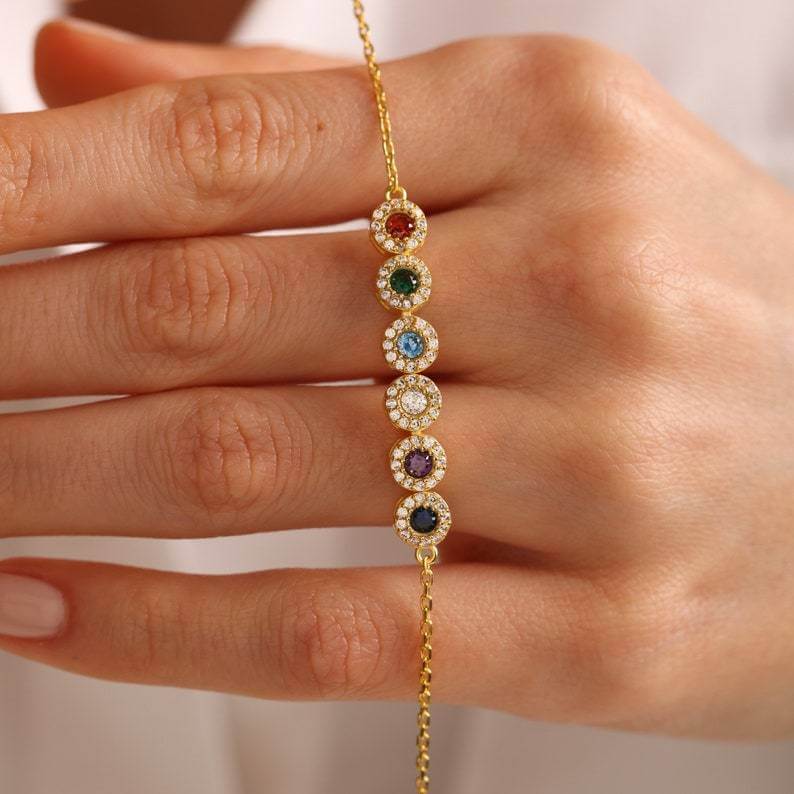 Celestial Bloom Birthstone Bracelet