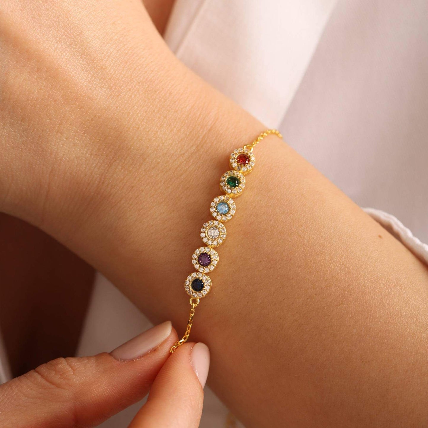 Celestial Bloom Birthstone Bracelet
