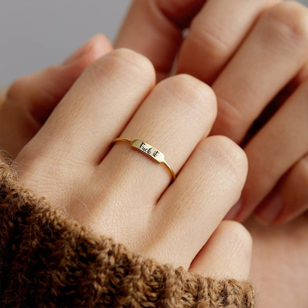 FUCK IT DAINTY BAR RING