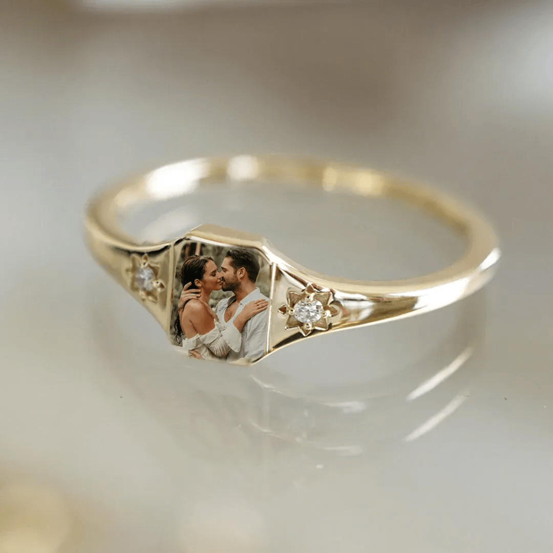FOR LOVE-PHOTO BIRTHSTONE CUSTOM RING