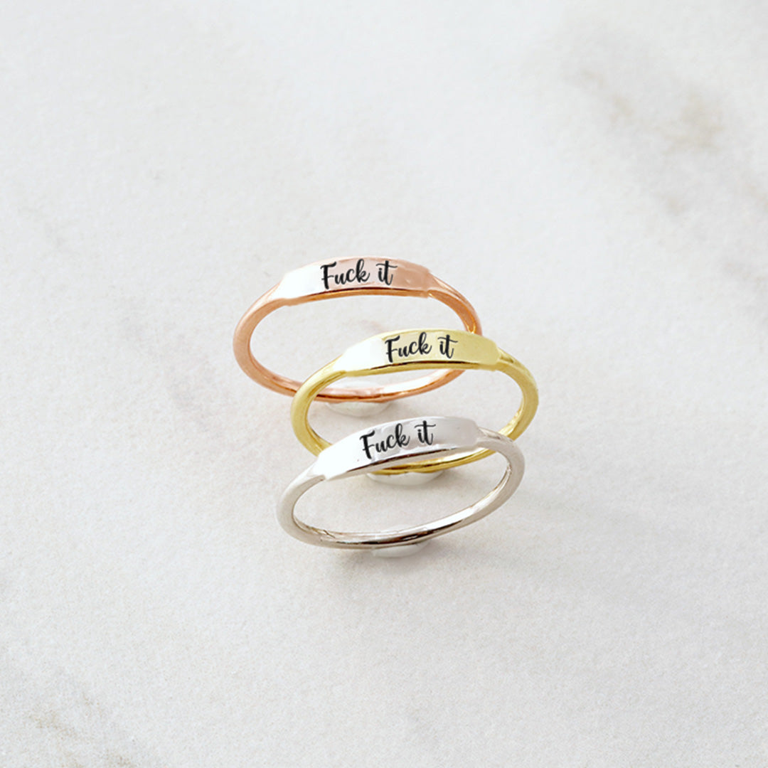 FUCK IT DAINTY BAR RING