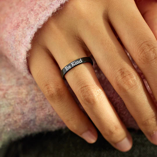 BE KIND...OF A BI♥CH MANTRA RING