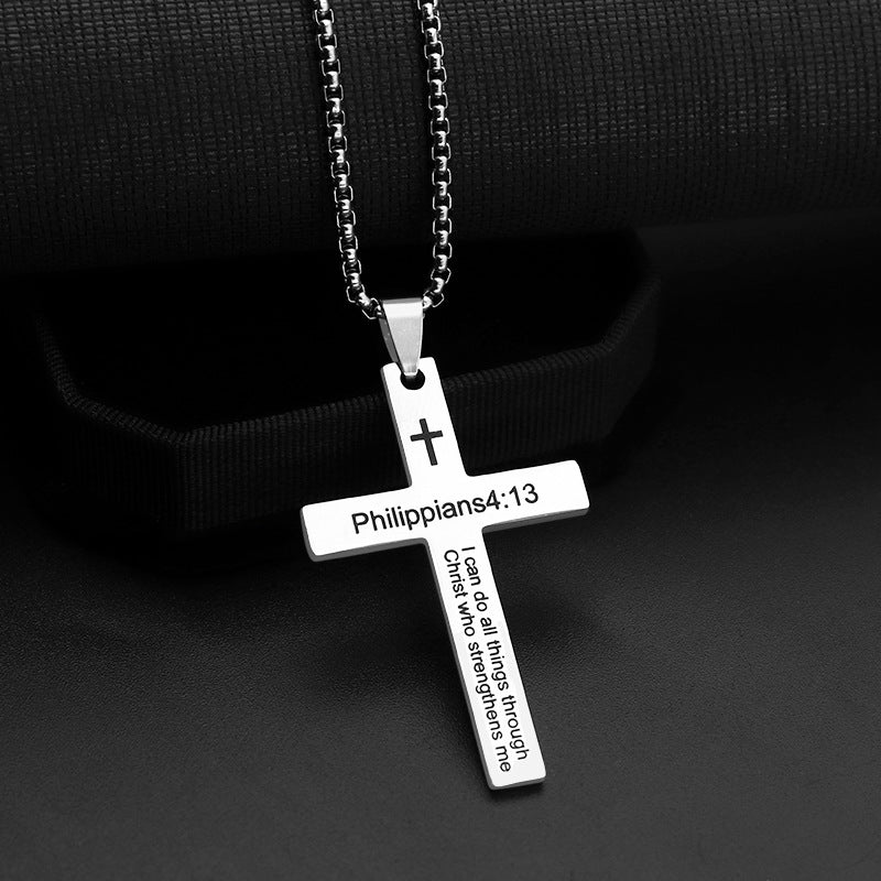 Faithful Words Cross Necklace