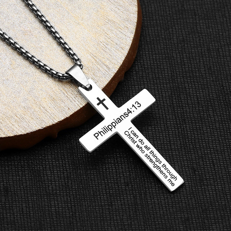 Faithful Words Cross Necklace
