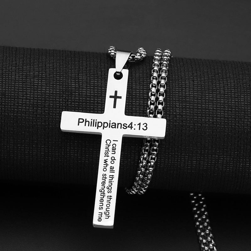 Faithful Words Cross Necklace