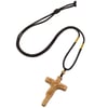 Jesus Cross Wooden Necklace
