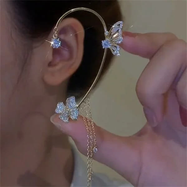 🎄Christmas Pre-sale🎁Butterfly Tassel Style Zircon Earrings | Perfect Gift