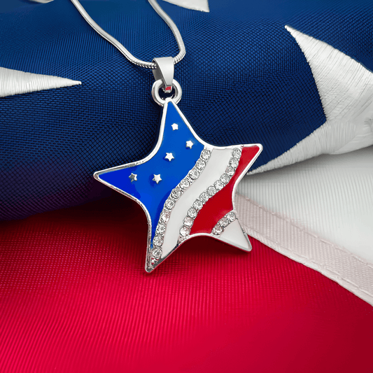 4th of July Patriotic Stunning Star Necklace