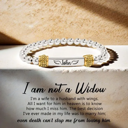 For Memorial - I'm a Wife to a Husband Custom Name Bead Bracelet