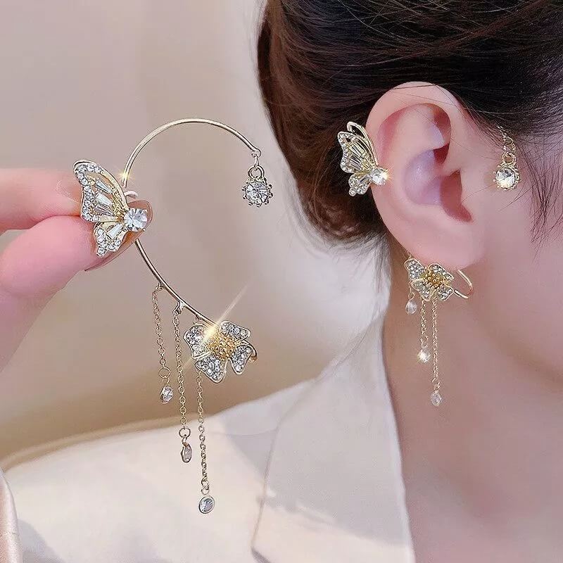 🎄Christmas Pre-sale🎁Butterfly Tassel Style Zircon Earrings | Perfect Gift