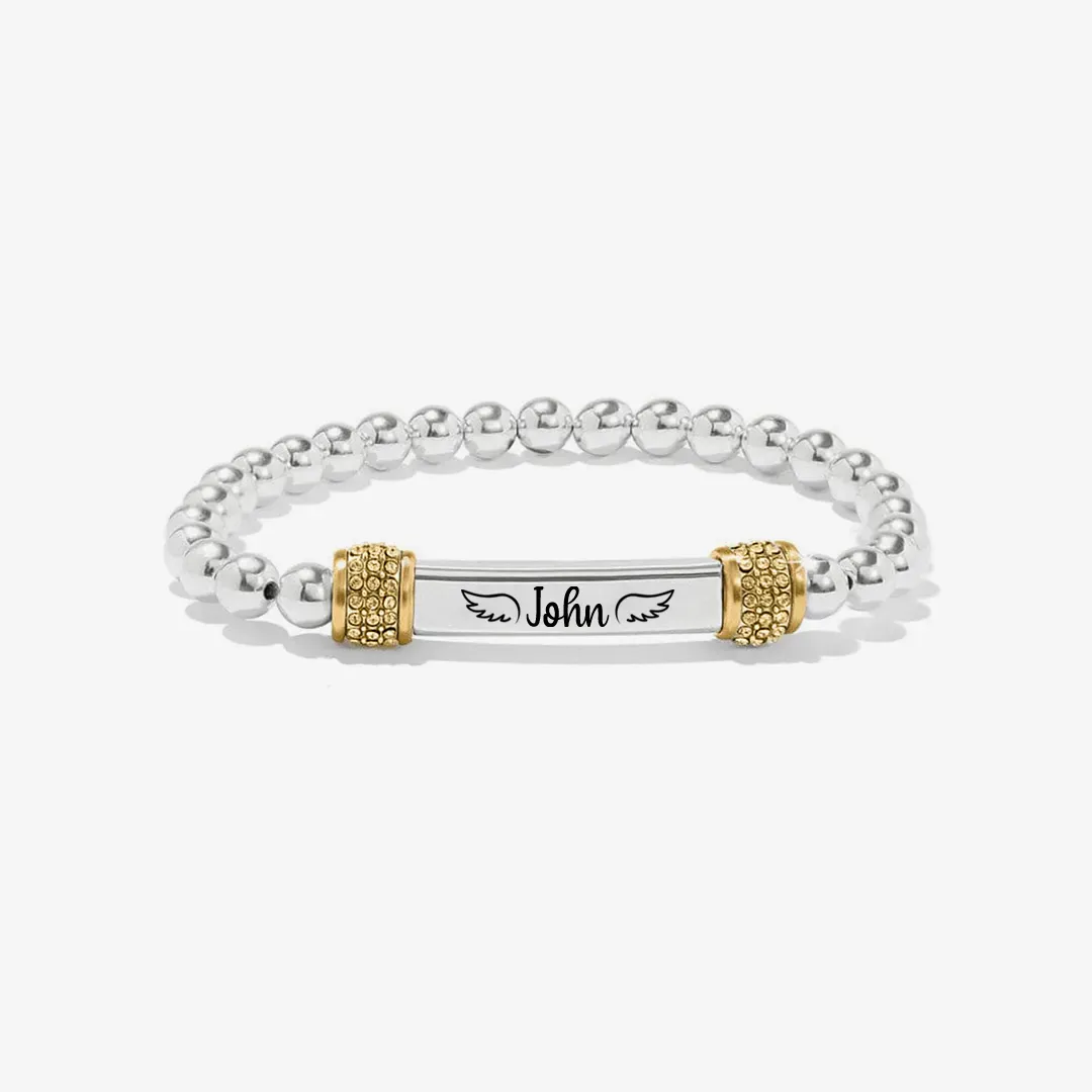 For Memorial - I'm a Wife to a Husband Custom Name Bead Bracelet