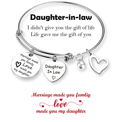 For Daughter-in-Law - Marriage Made You Family Love Made You My Daughter Bangle Bracelet