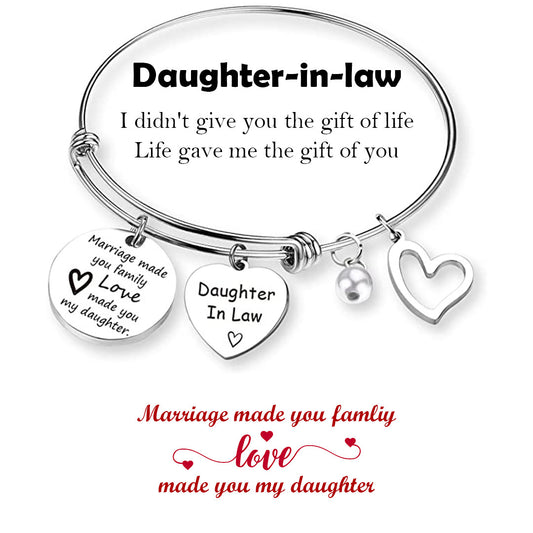 For Daughter-in-Law - Marriage Made You Family Love Made You My Daughter Bangle Bracelet