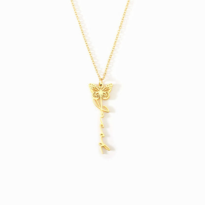 BIRTH BUTTERFLY NAME NECKLACE