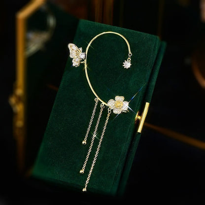 🎄Christmas Pre-sale🎁Butterfly Tassel Style Zircon Earrings | Perfect Gift