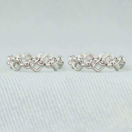 Mother & Daughter Always Connected Infinity Heart Knot Ring