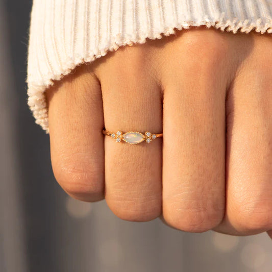 LOVE YOURSELF OVAL CUT OPAL RING
