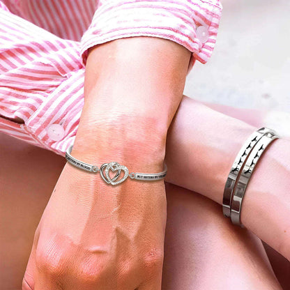 For Friend - Not Sisters By Blood But Sisters By Heart Double Heart Bracelet