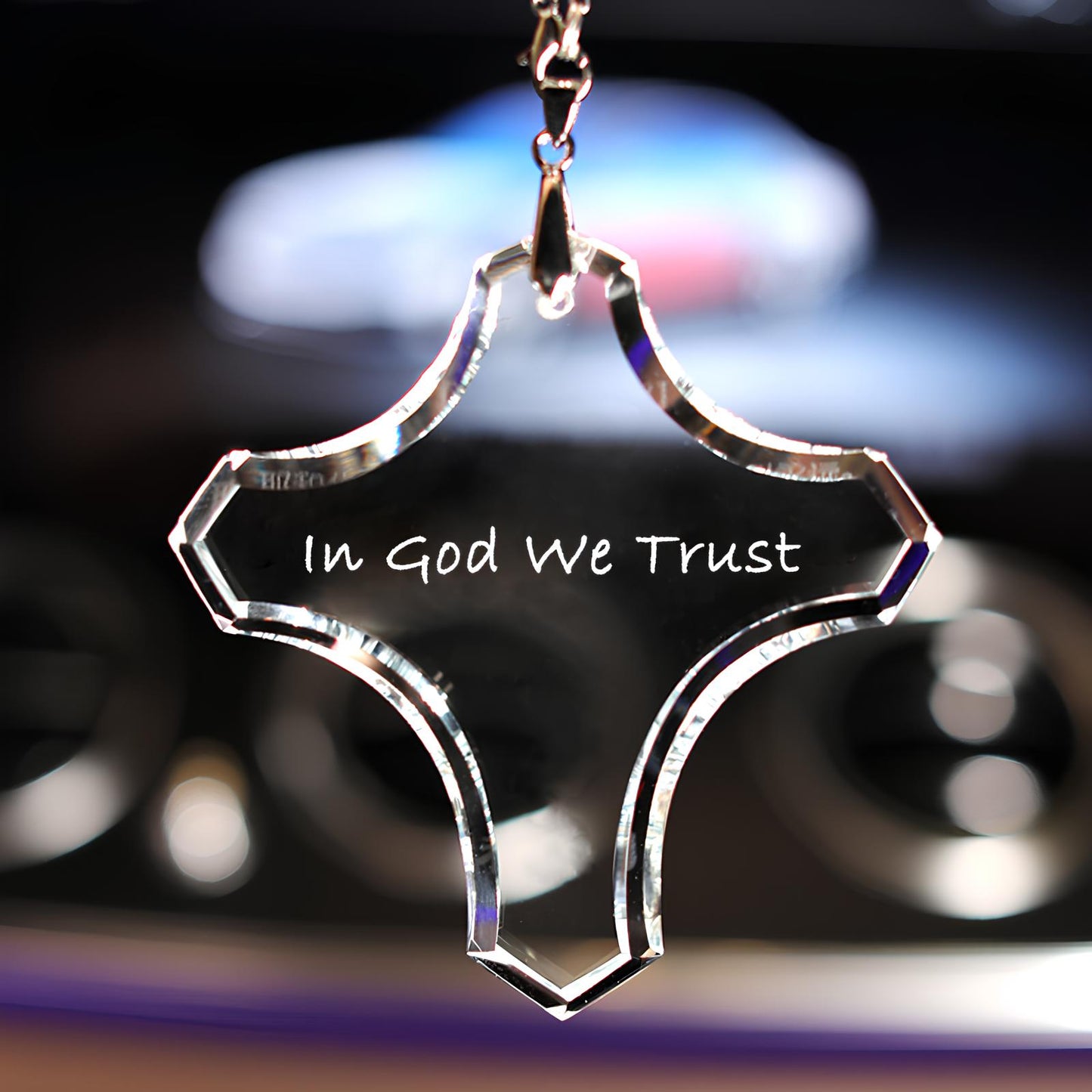In God We Trust Crystal Car Pendant