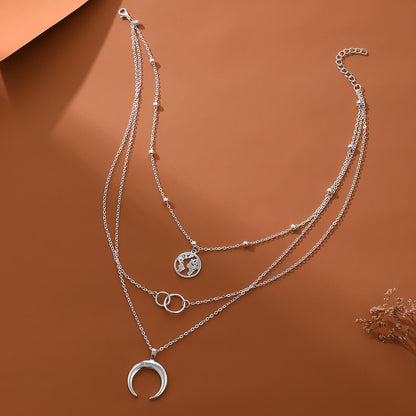 I WAS ALAWAYS HERE LIKE MOON TO THE EARTH STACK NECKLACE