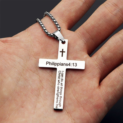 Faithful Words Cross Necklace