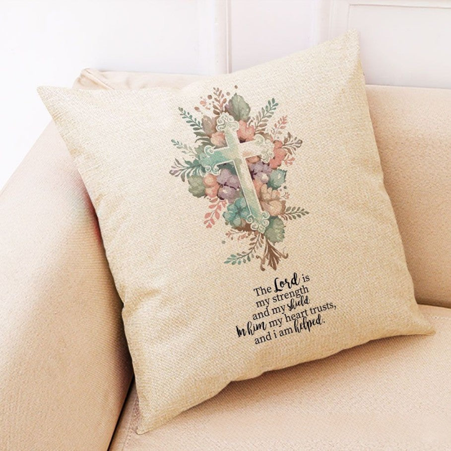 Cross Printed Quilted Pillow Case