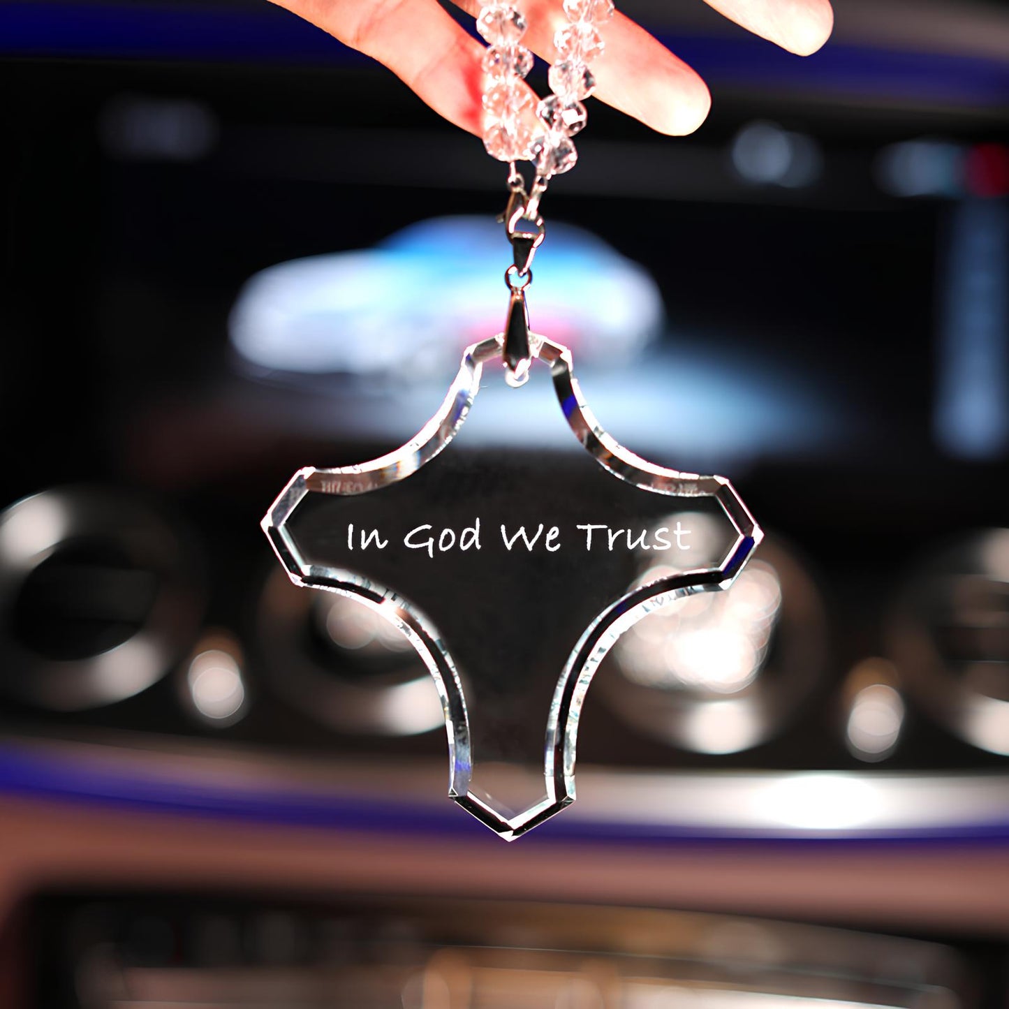 In God We Trust Crystal Car Pendant