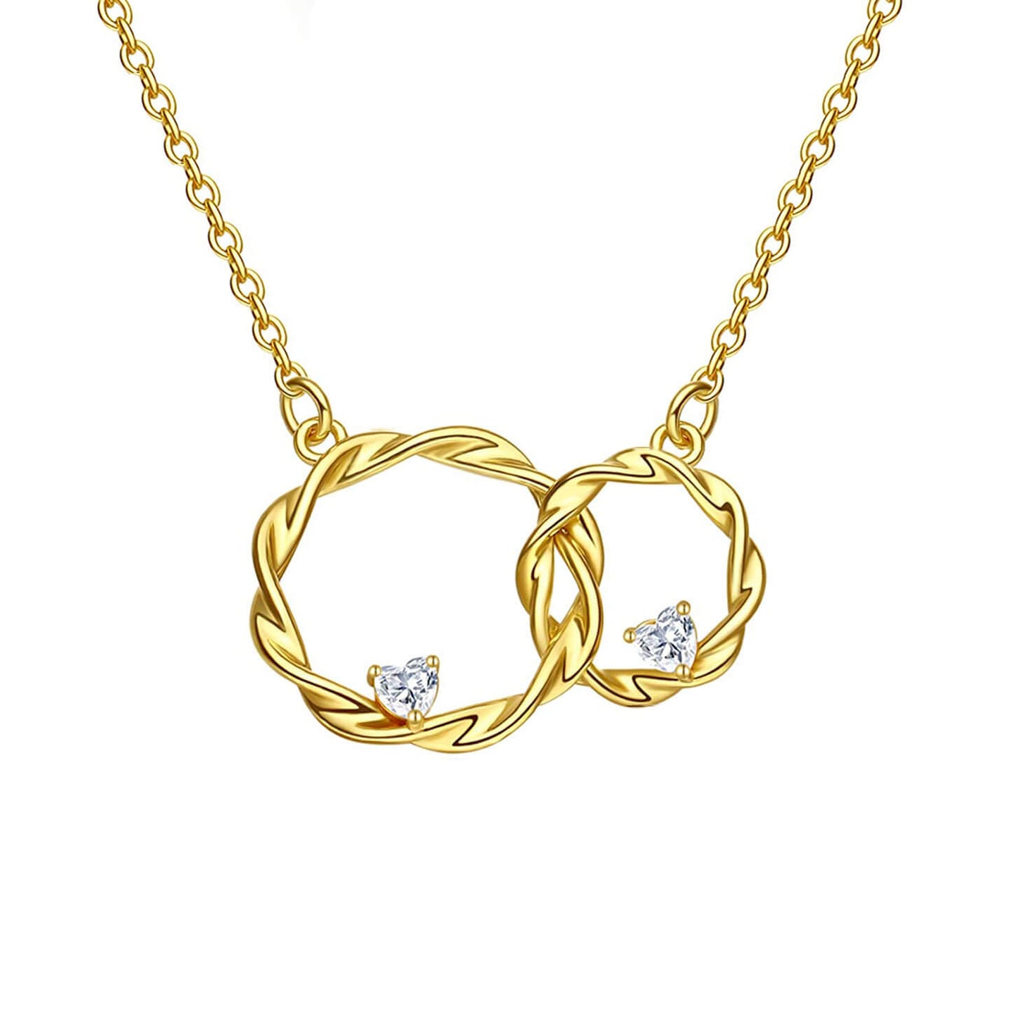 FOR MY GRANDDAUGHTER - I ALWAYS WITH YOU DOUBLE CIRCLE NECKLACE