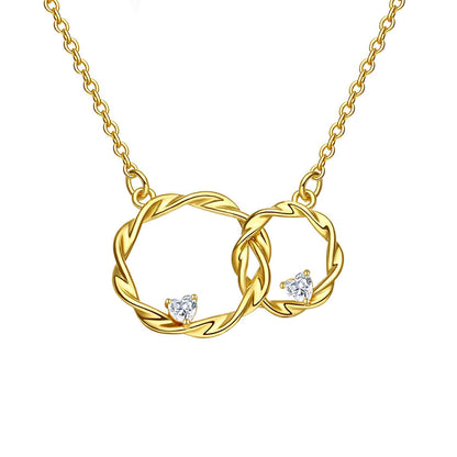 FOR MY GRANDDAUGHTER - I ALWAYS WITH YOU DOUBLE CIRCLE NECKLACE