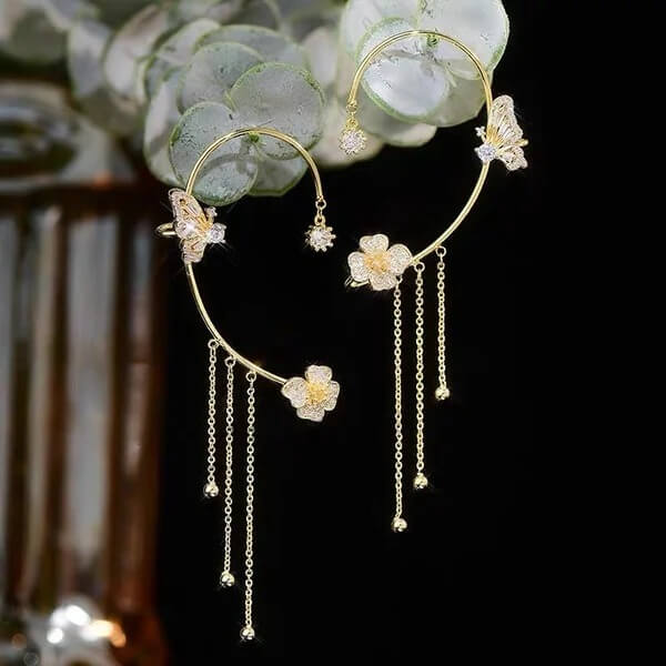 🎄Christmas Pre-sale🎁Butterfly Tassel Style Zircon Earrings | Perfect Gift