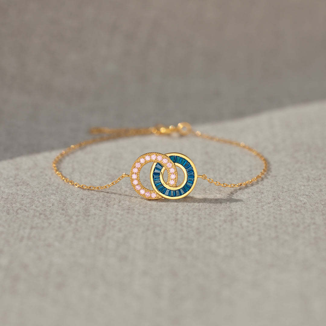 Mother & Daughter Linking Circles Bracelet