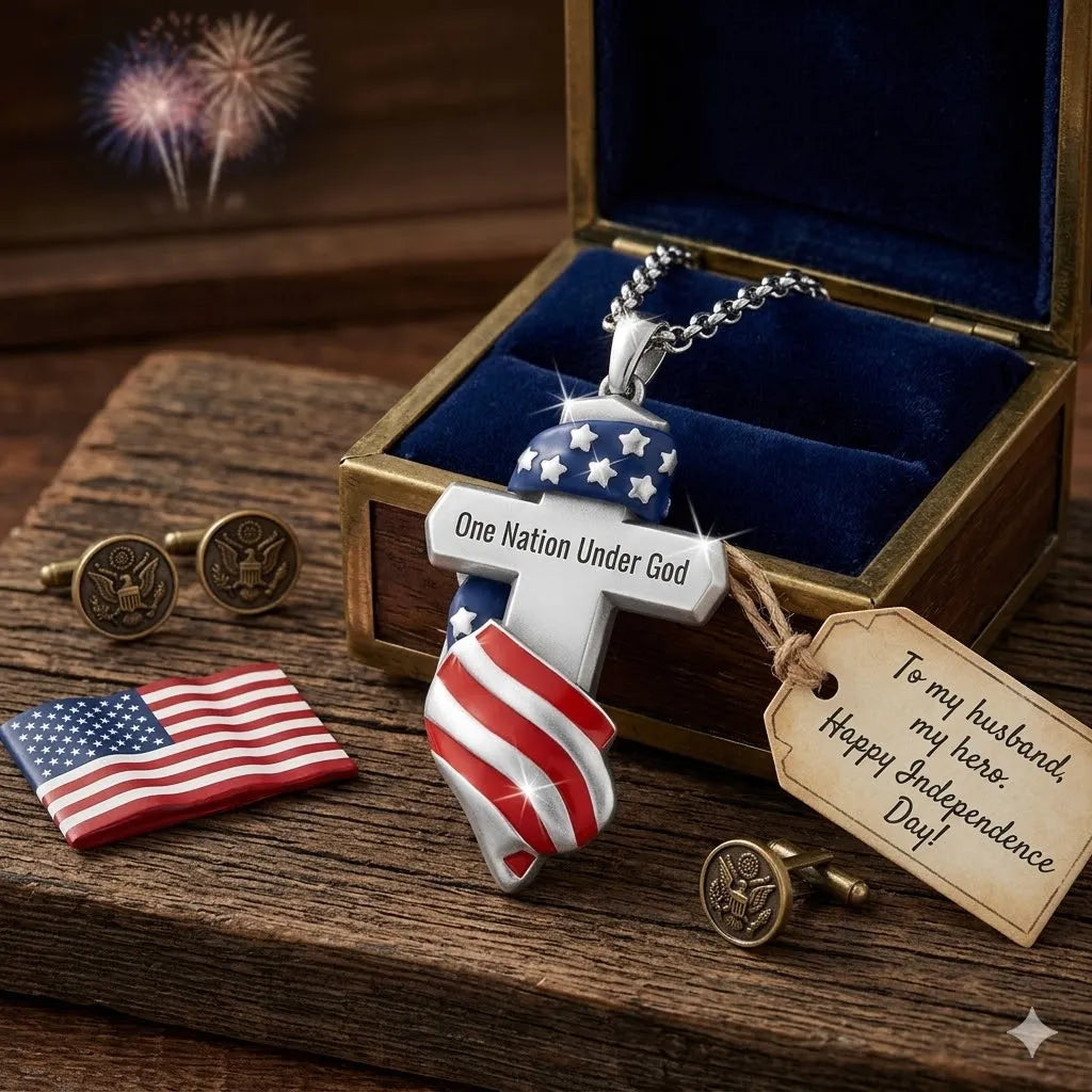 One Nation Under God Cross Necklace