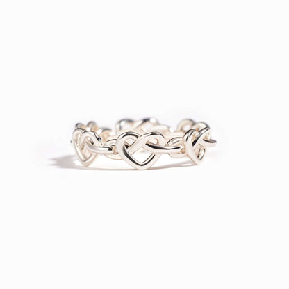Mother & Daughter Always Connected Infinity Heart Knot Ring