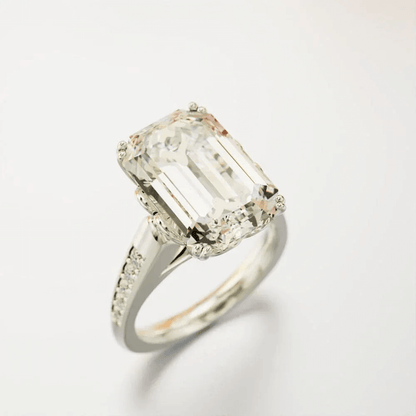 Glitter Dream Emerald-Cut Sculpted Ring - S925 Sterling Silver