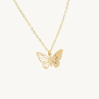 FOR MEMORIAL - CUSTOM ENGRAVED BUTTERFLY NECKLACE