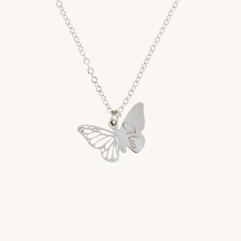 FOR MEMORIAL - CUSTOM ENGRAVED BUTTERFLY NECKLACE