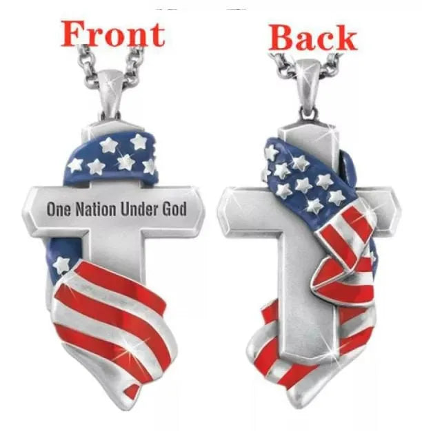 One Nation Under God Cross Necklace