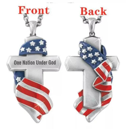 One Nation Under God Cross Necklace