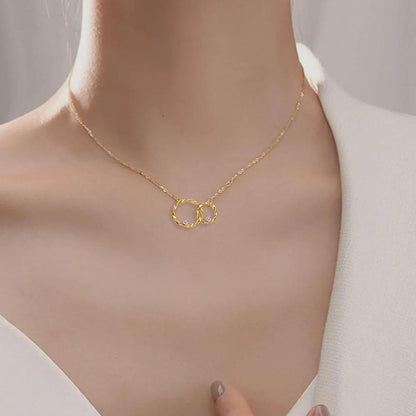 FOR MY GRANDDAUGHTER - I ALWAYS WITH YOU DOUBLE CIRCLE NECKLACE