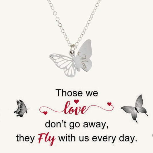 FOR MEMORIAL - CUSTOM ENGRAVED BUTTERFLY NECKLACE